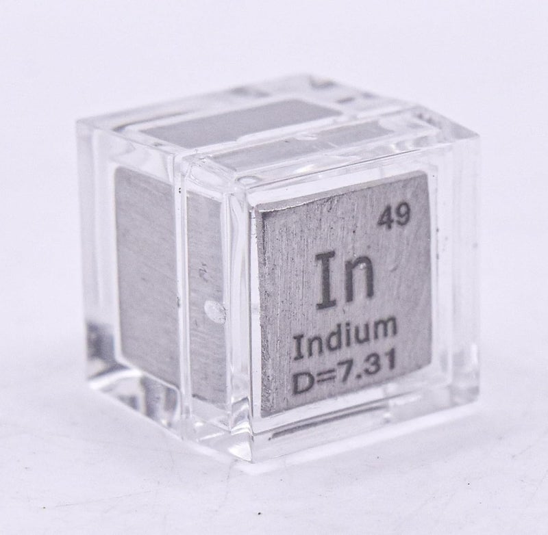 Crystal 0.39" 10mm Soft Indium Metal Cube in up to 99.9% Pure Periodic Table Element Engraved Density Collection Science Education Display Block Cube + Acrylic Case Box - 1PC - Image 4
